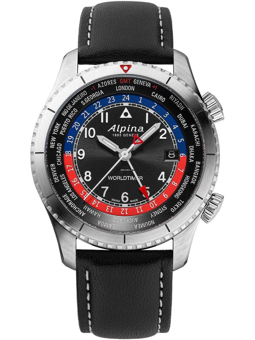  Alpina Startimer Pilot AL-255BRB4S26 Startimer Pilot Worldtimer Herrenuhr 41mm 