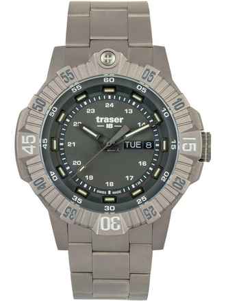  Traser H3 110666 Tactical Grau Titan Herrenuhr 46mm 20ATM 