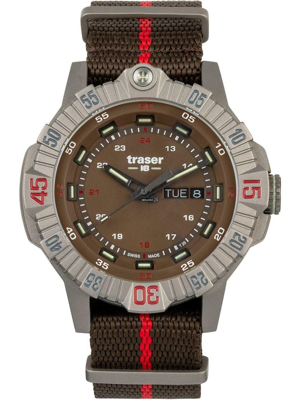 Traser H3 110669 Tactical Braun Titan Herrenuhr 46mm 20ATM