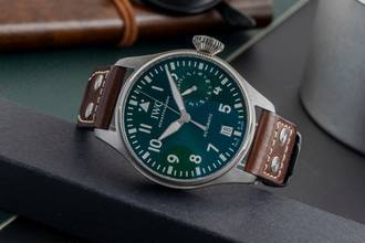 Thumbnail von IWC Große Fliegeruhr Big Pilot Stahl Automatik Green Dial Herrenuhr Ref. IW501015 B&P NP. 13900 