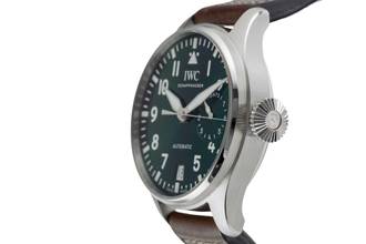Thumbnail von IWC Große Fliegeruhr Big Pilot Stahl Automatik Green Dial Herrenuhr Ref. IW501015 B&P NP. 13900 