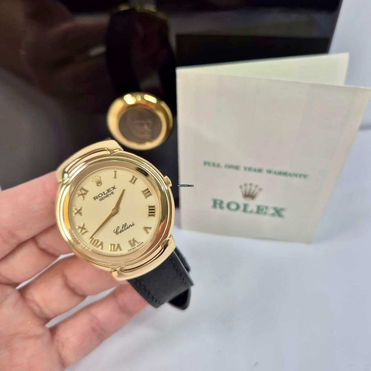  Rolex Cellini Yellow Gold 37mm Quartz Completo 