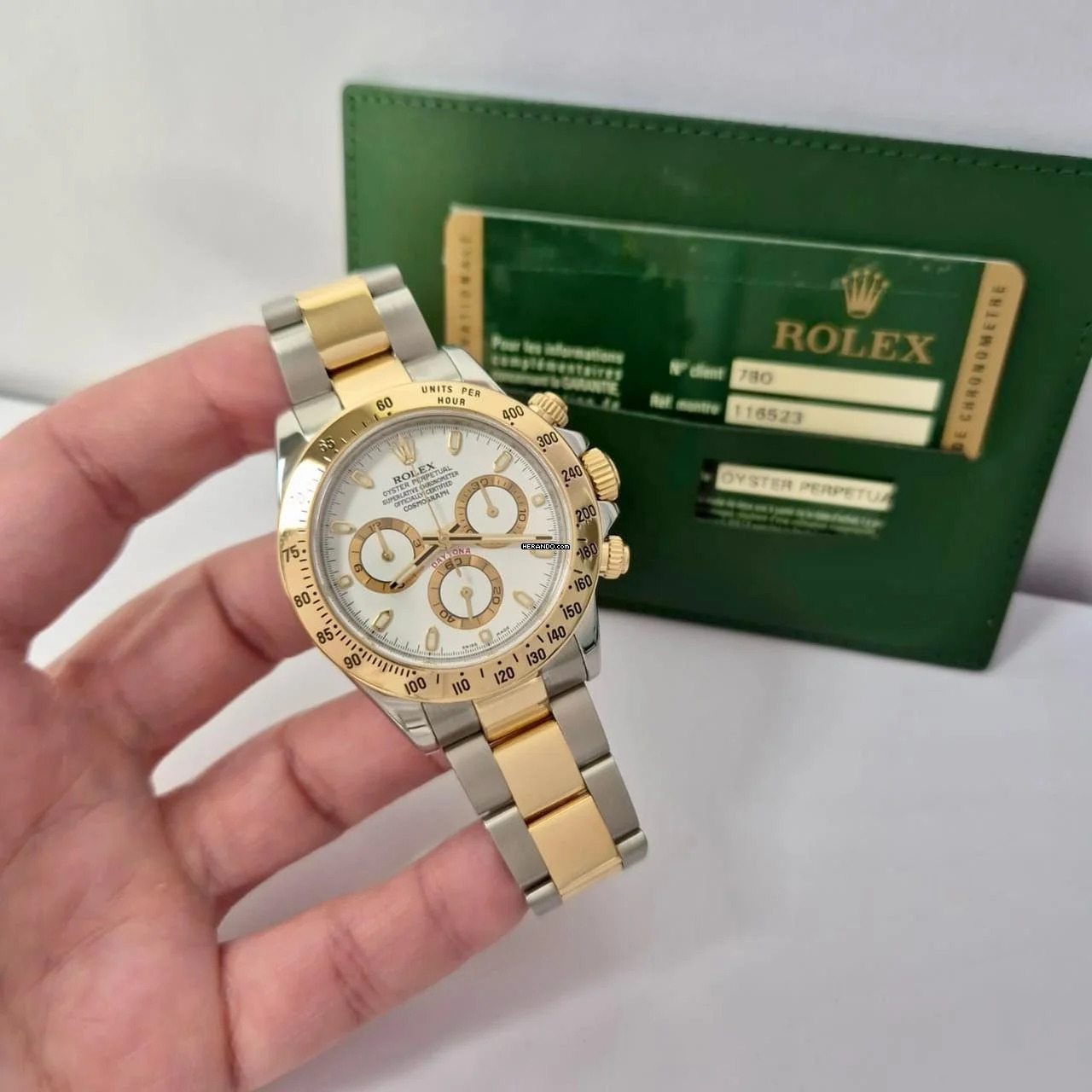 Rolex Daytona Ouro & Aço White Dial 40mm Automático Completo