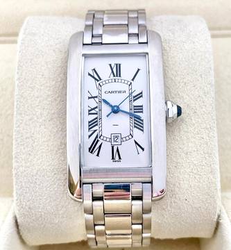  Cartier Tank Américaine only nice condition 18Kt. Whitegold  