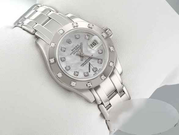  Rolex Lady-Datejust Pearlmaster 29 80319 Weissgold 750 Perlmutt Diamanten Automatik Lady 18kt White Gold 