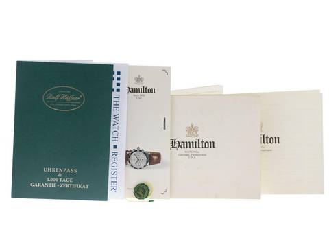  Hamilton Piping Rock Chronograph Ref.1239 1988 Box&Beschreibung sehr gut Vintage 