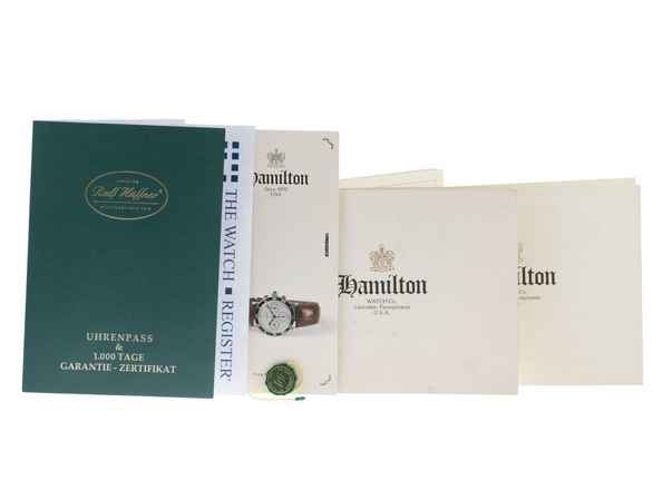  Hamilton Piping Rock Chronograph Ref.1239 1988 Box&Beschreibung sehr gut Vintage 