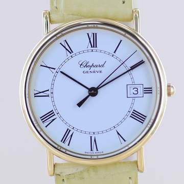  Chopard L.U.C 18K LUC Klassiker Gelbgold Unisex Dresswatch white roman Dial B+P  