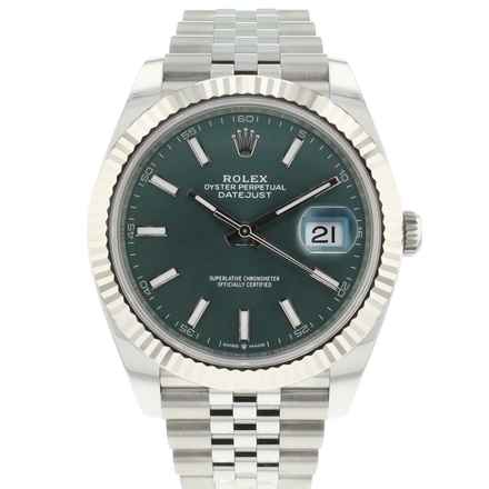  Rolex Datejust 41 Jubilee Fluted Mint Green Dial  