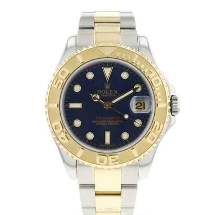  Rolex Yacht-Master 35 Midsize Gold/Steel Blue Dial  