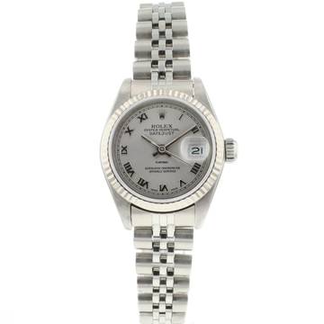  Rolex Lady-Datejust 26 Steel Jubilee Fluted Grey Roman Dial  