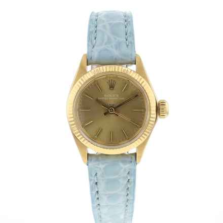  Rolex Oyster Perpetual 26 Lady 26 Yellow Gold Champagne Dial  