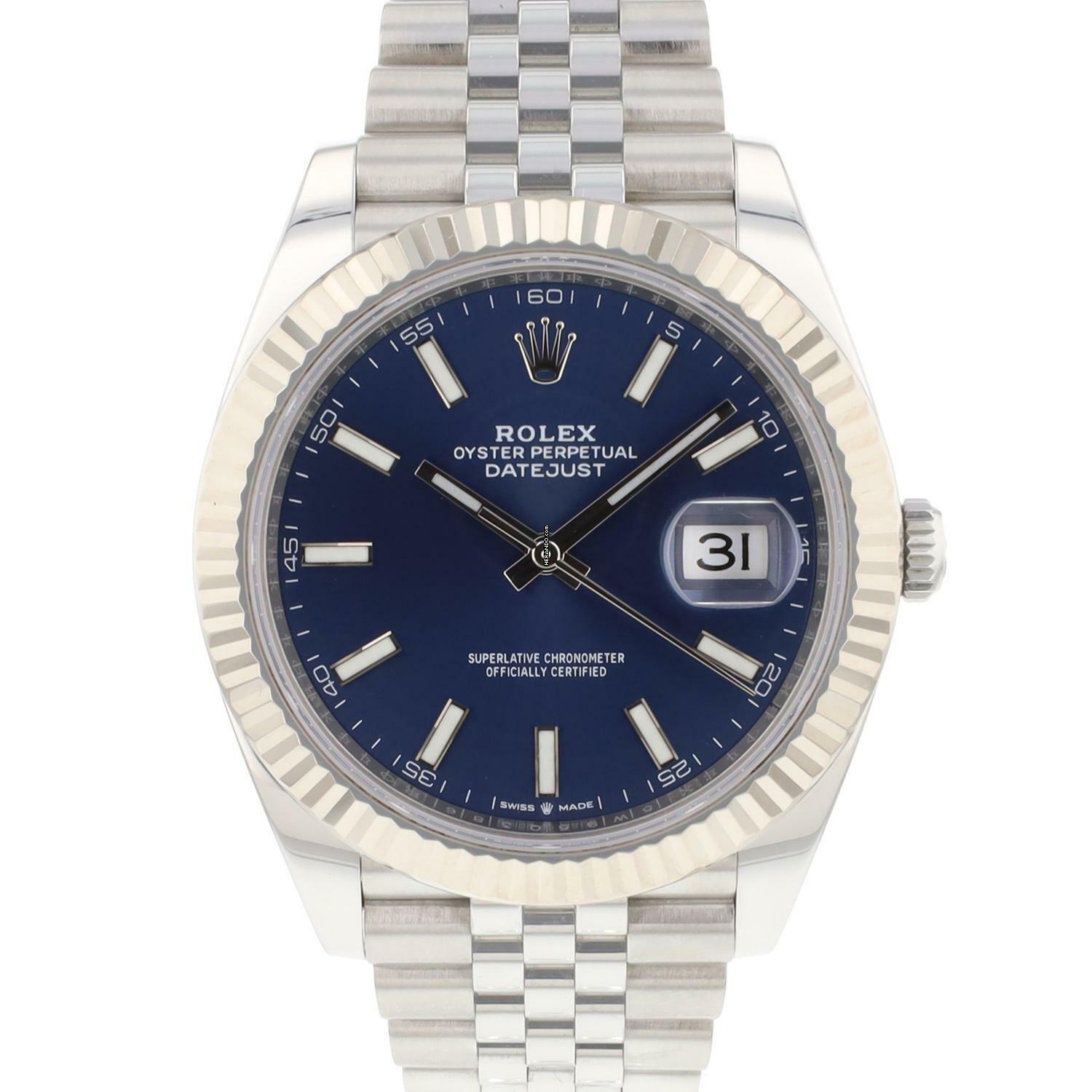  Rolex Datejust 41 Jubilee Fluted Blue Dial  