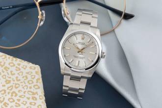 Thumbnail von Rolex Oyster Perpetual 34 Automatik Edelstahl Damenuhr Ref 124200 Box & Papiere