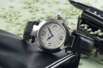 Thumbnail von Cartier Pasha 18K (0,750) Weissgold Diamant Zifferblatt Damenuhr Ref.WJ11902G