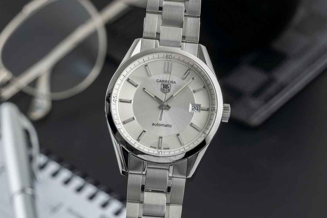  TAG Heuer Carrera Calibre 5 Stahl Automatik Herrenuhr Ref. WV211A.BA0787 B&P 2008 