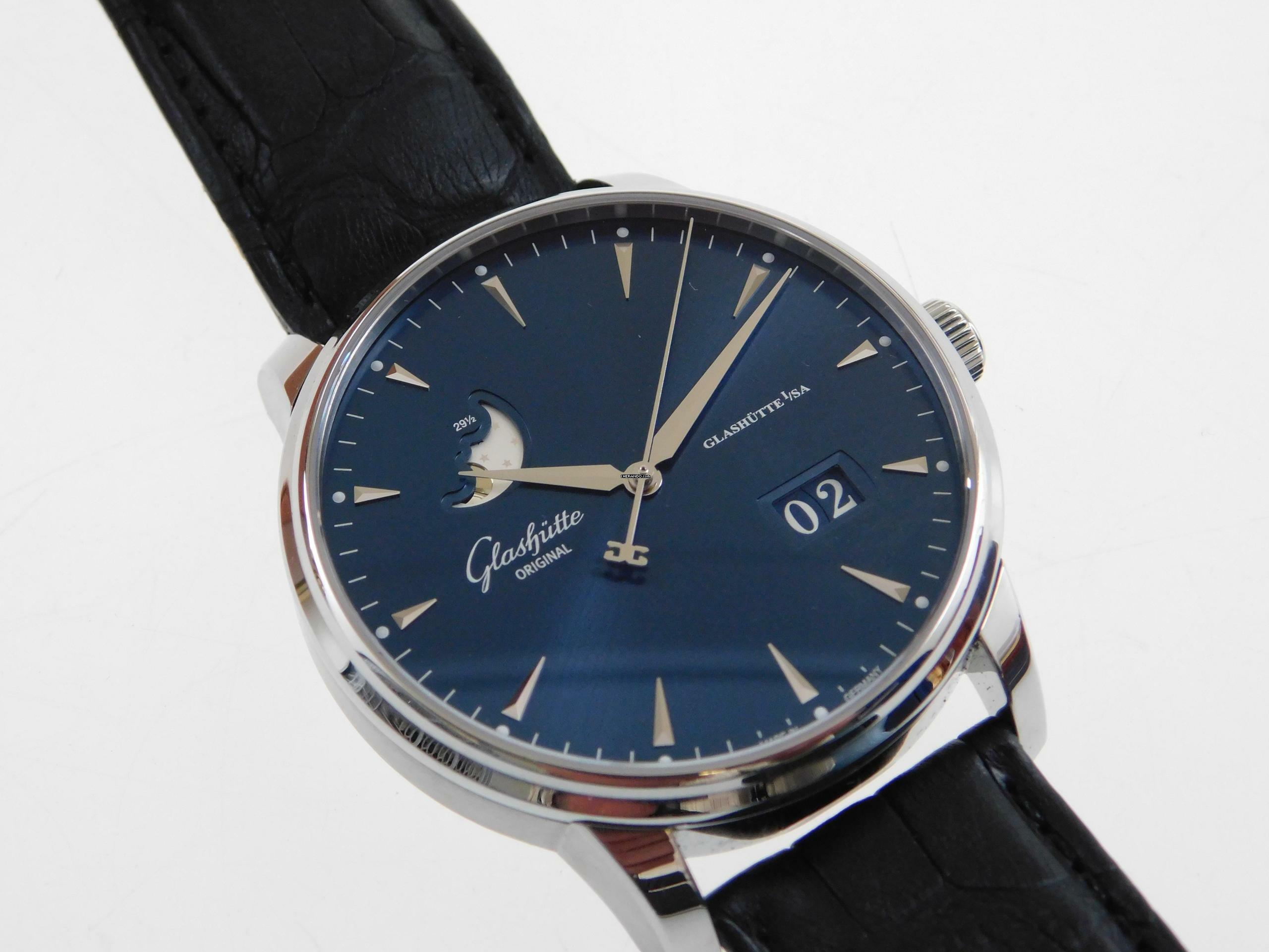  Glashütte Original Senator Excellence Panorama Date Moon ungetragen aus Juweliersbestand Teilverklebt mit original Papieren ungetragen  