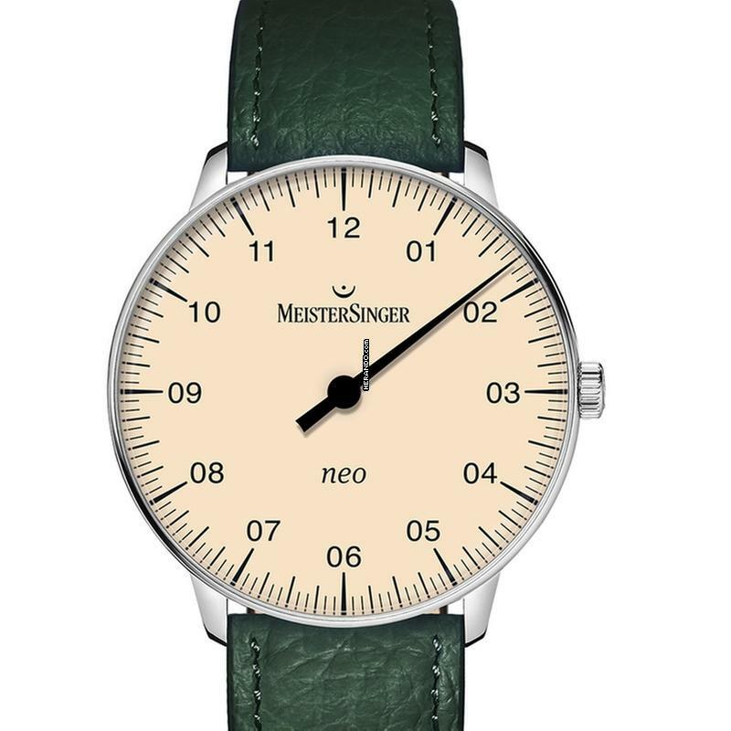 Thumbnail von Meistersinger NEO Einzeiger Automatikuhr NES903 mit Lederband Tannengrün