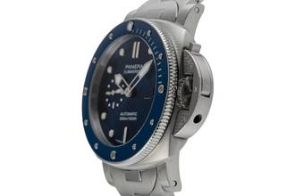 Thumbnail von Panerai Submersible Blue Notte Stahl Automatik Herrenuhr Ref. PAM01068 B&P 2023