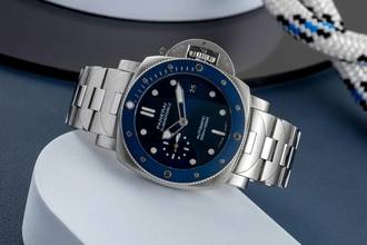 Thumbnail von Panerai Submersible Blue Notte Stahl Automatik Herrenuhr Ref. PAM01068 B&P 2023