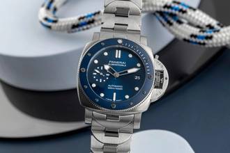 Thumbnail von Panerai Submersible Blue Notte Stahl Automatik Herrenuhr Ref. PAM01068 B&P 2023