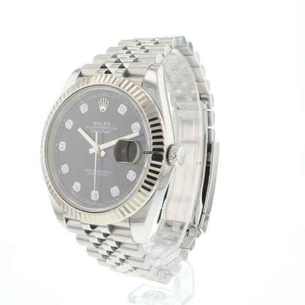  Rolex Datejust 41 Jubilee Fluted Black Diamond Dial  