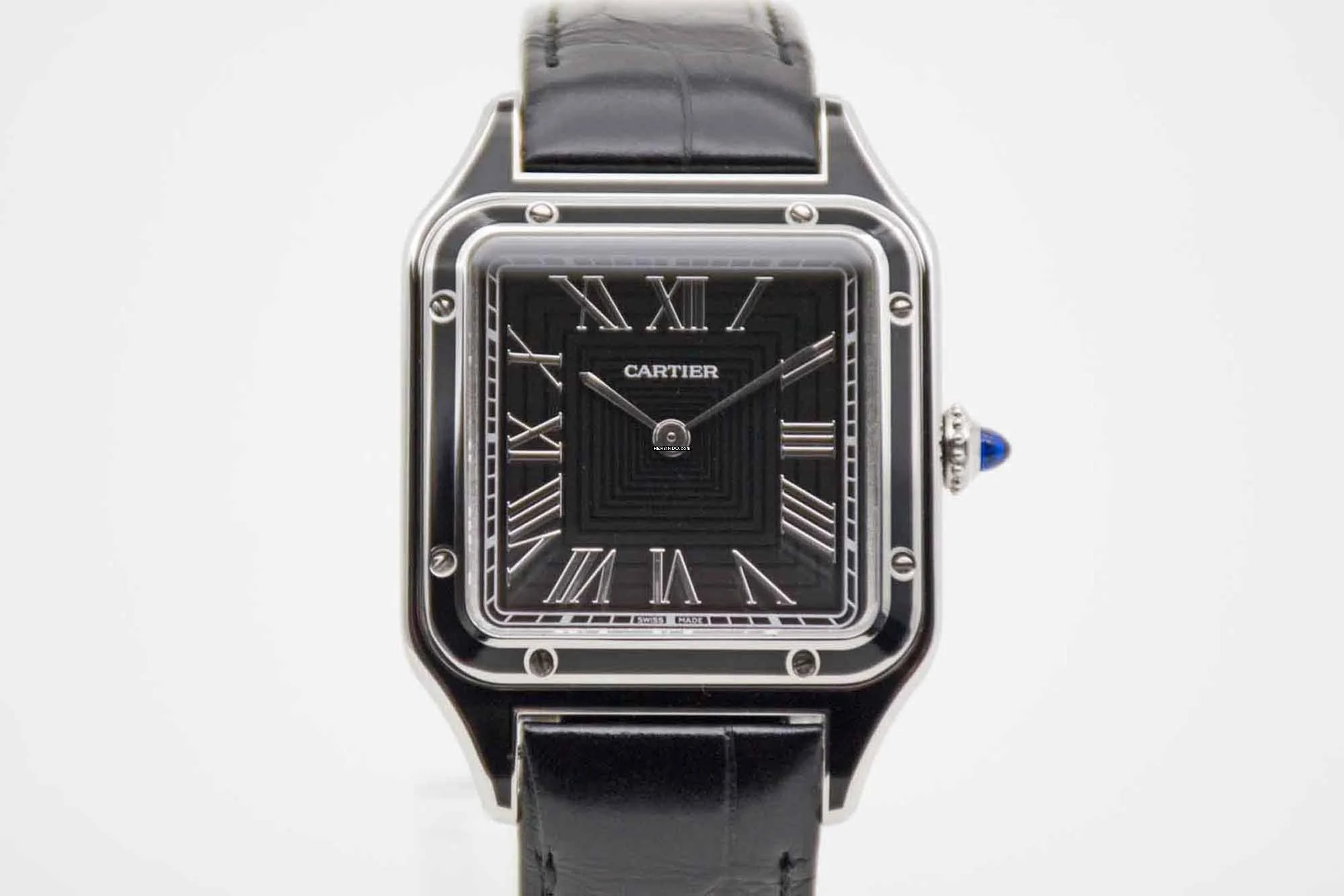  Cartier Santos Dumont Black Lacquer perfektes Fullset mit Cartier Garantie bis 2031  