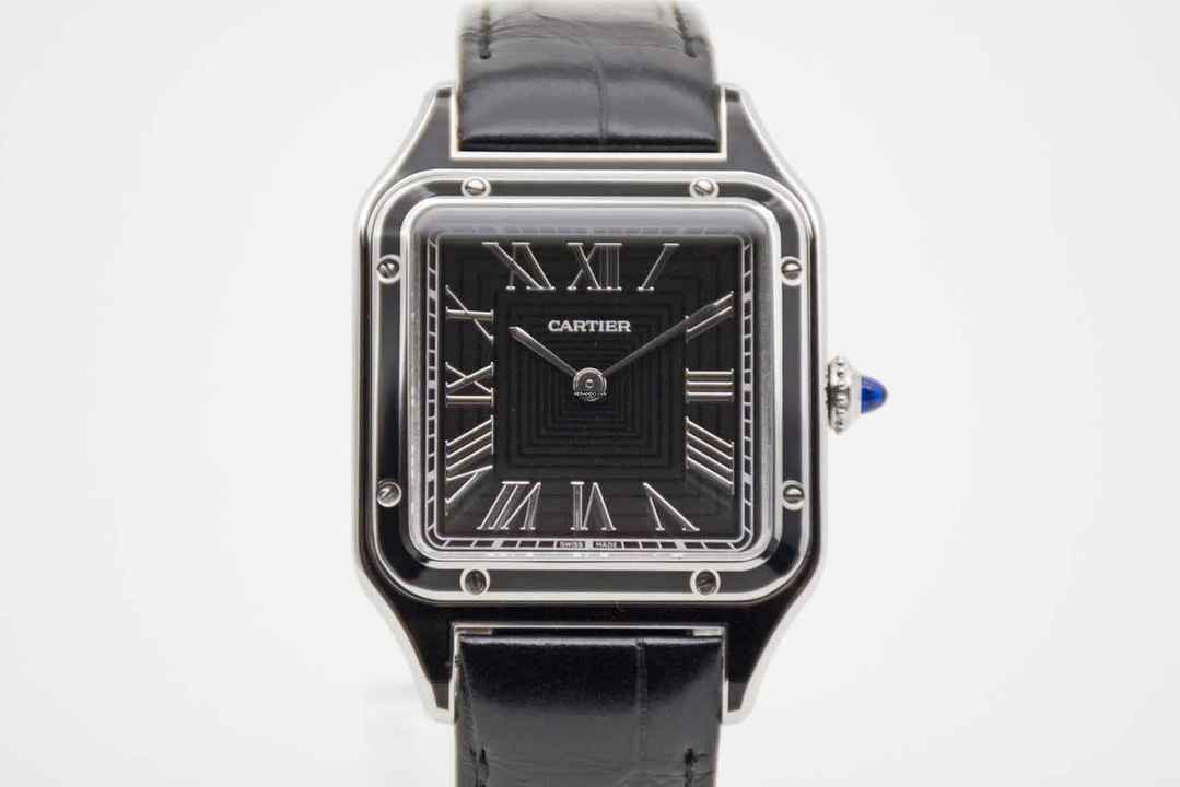  Cartier Santos Dumont Black Lacquer perfektes Fullset mit Cartier Garantie bis 2031  