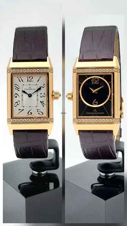  Jaeger-LeCoultre Reverso Duetto 18 Kt. Gold black and white diamonds  