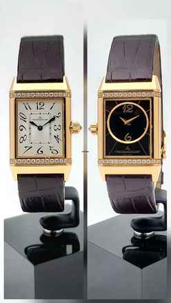  Jaeger-LeCoultre Reverso Duetto 18 Kt. Gold black and white diamonds  