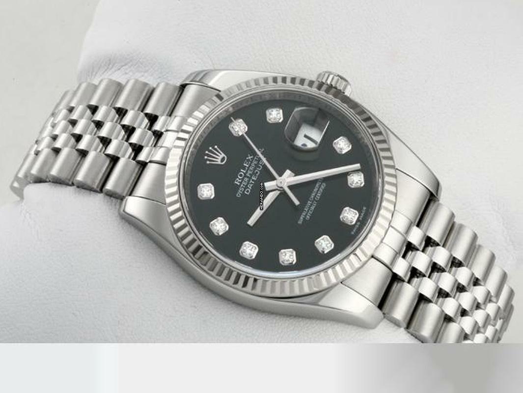  Rolex Datejust 36 36mm 116234 2016 Stahl Weissgold 750 Diamanten Automatik Gold  