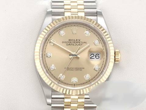  Rolex Datejust 36 126233 Stahl Gelbgold 750 Diamanten Automatik Gold  