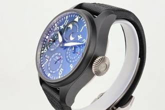 Thumbnail von IWC Große Fliegeruhr Big Pilot Black Ceramic Blue Dial Perpetual Calendar Edition “RODEO DRIVE” - With Box And Papers - IW503001