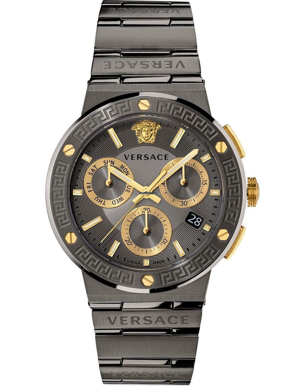 Versace VEZ900521 Herrenuhr Greca Logo Chrono 43mm 5ATM