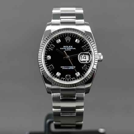  Rolex Oyster Perpetual Date Black Diamond Dial Fullset LC EU 
