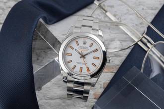 Thumbnail von Rolex Milgauss White Dial Oyster Edelstahl Automatik Herren Ref. 116400 B&P 2014