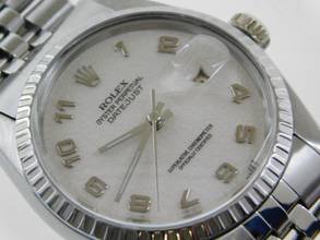 Thumbnail von Rolex Datejust 36 Stahl 36 mm Sammler Full Set von 1978 mit Jubiläumsblatt rare arabic special Dial Box & Papers