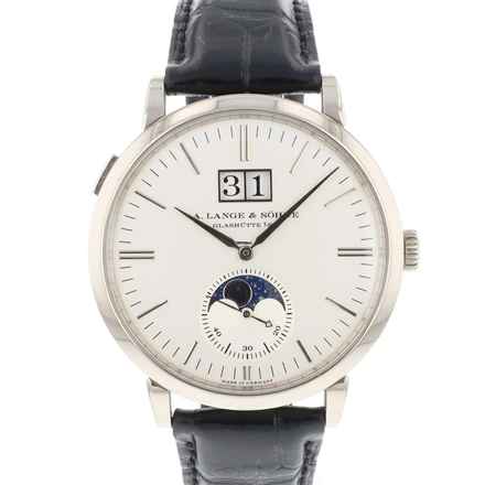  A. Lange & Söhne Saxonia Moonphase White Gold Silver Dial 
