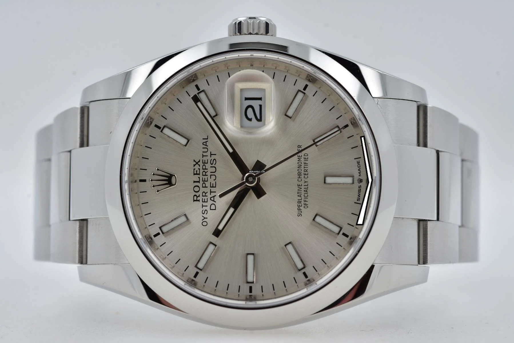 Rolex Datejust 36 Oyster Perpetual Datejust Silver Dial Oyster Bracelet 126200 Full Set