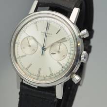 Thumbnail von Longines Chronograph 30CH Vintage PULSATIONS Dial 1950 Stahl/Leder 7413/9 Rare Gradue Pour 30 Pulsations