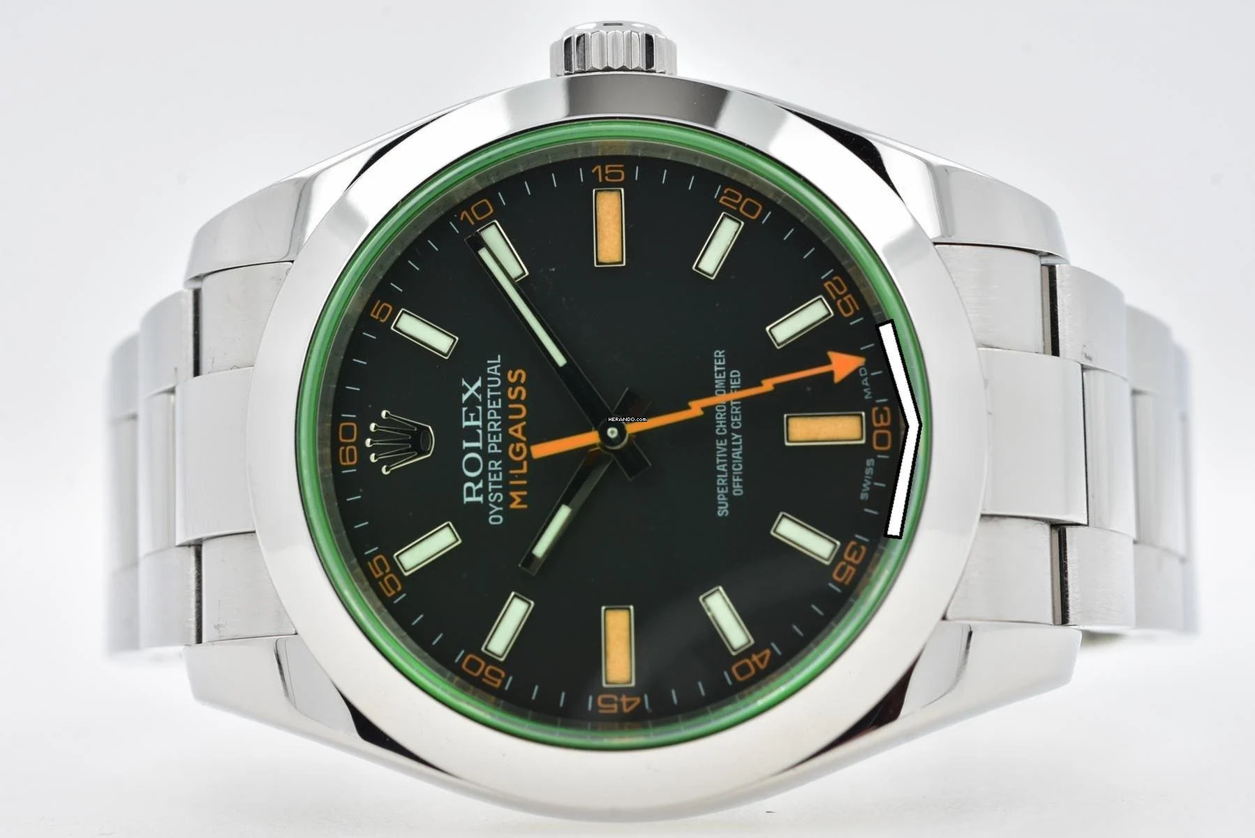  Rolex Milgauss 116400GV Green Rolex Service 02/2025 