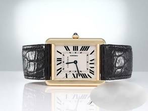 Thumbnail von Cartier Tank Solo Großes Modell Edelstahl Gelbgold 750 W5200004 2012 Stahl Gold