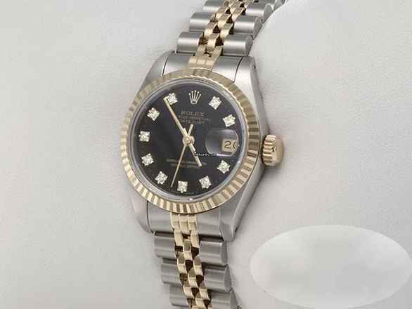  Rolex Lady-Datejust Edelstahl Gelbgold 750 Diamanten Automatik 18kt Yellow Gold Stahl Stainless Steel Jubilé-band Chronometer Oyster Black Dial 