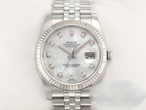  Rolex Datejust 36 36mm 116234 Stahl Weissgold 750 Perlmutt Diamanten Automatik 