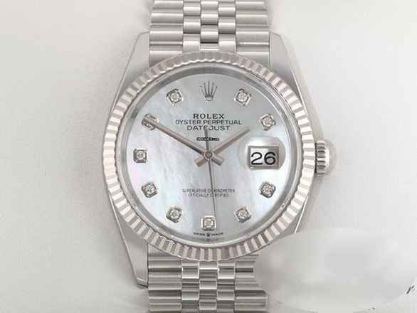  Rolex Datejust 36 126234 2022 Stahl Weissgold 750 Perlmutt Diamanten Automatik 