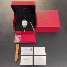 Thumbnail von Cartier Santos Santos de Cartier - FULLSET 2021 - UNPOLIERT - Ref. WSSA0018 unpolished - two bracelets