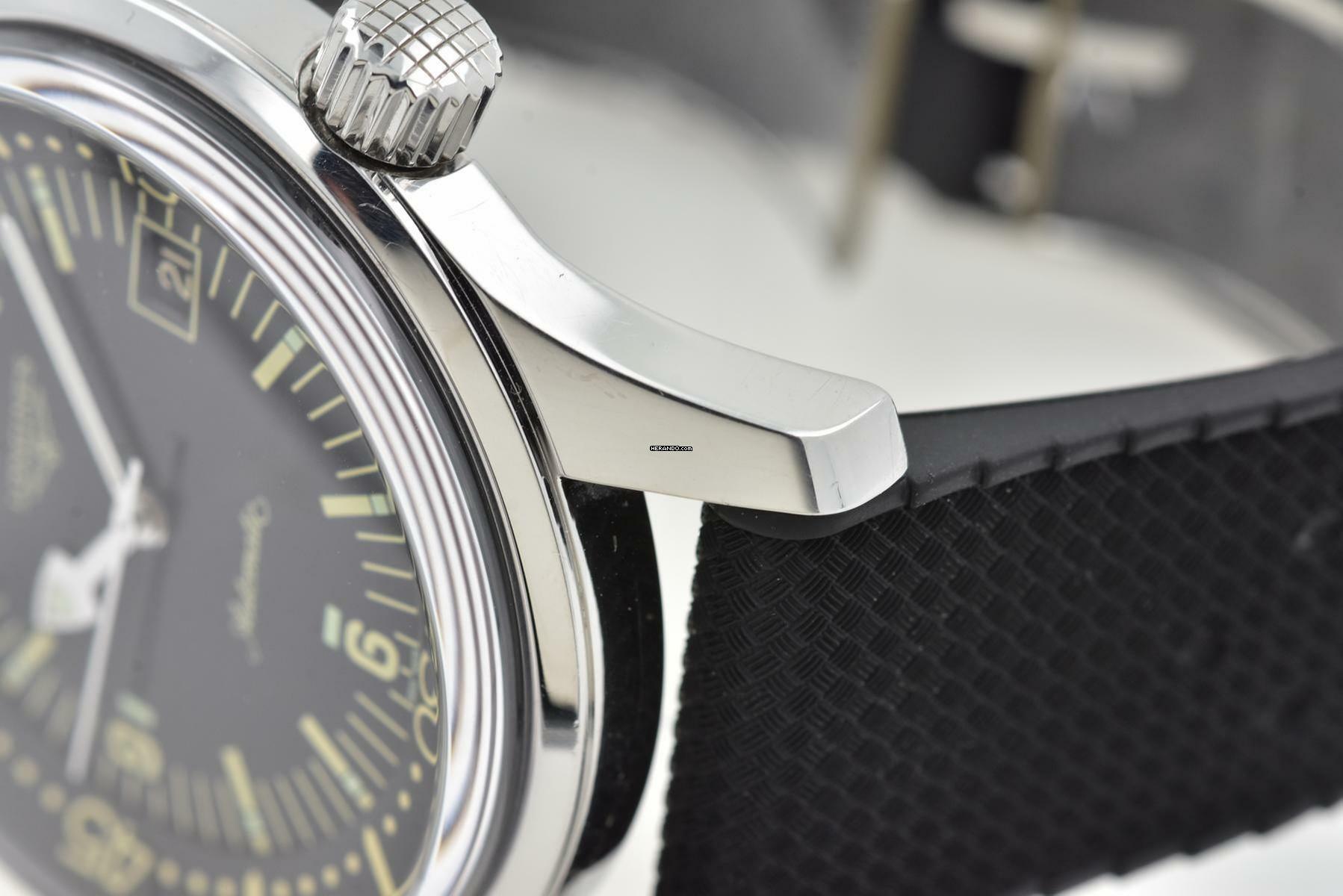  Longines Legend Diver Heritage Legend Diver L37744509 Black Dial Rubber strap 