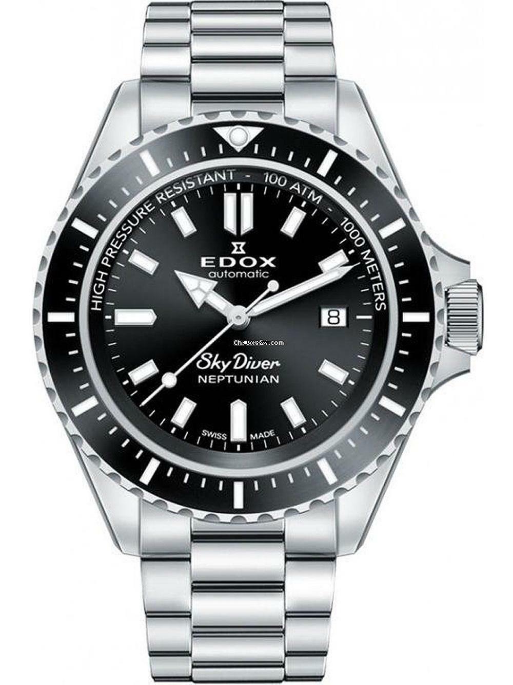 Thumbnail von Edox 80120-3NM-NIN Skydiver Neptunian Automatik Herrenuhr 44mm 100ATM