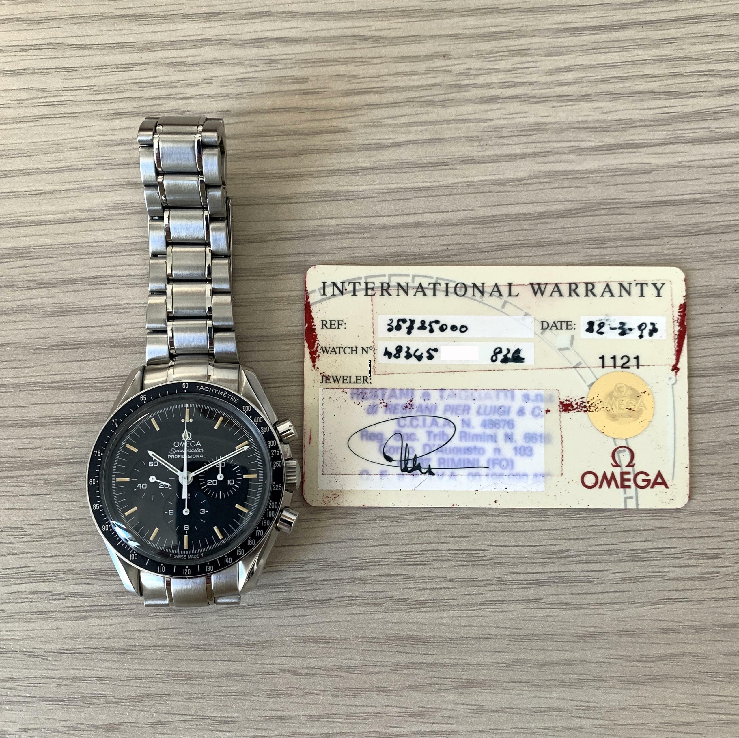 Thumbnail von Omega Speedmaster Professional Moonwatch black dial 1997 Full Set