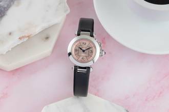 Thumbnail von Cartier Pasha Lady Miss Pasha Edelstahl Quarz Damenuhr Ref. W3140026 2973 B&P 2018